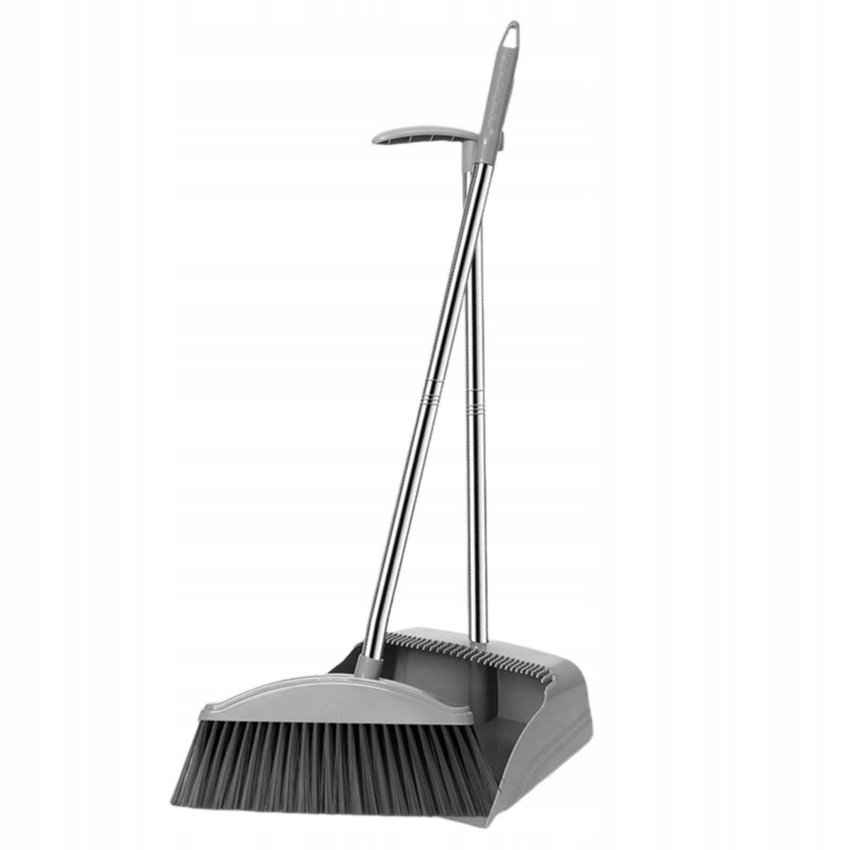 Sweeper and Dustpan Thick Bristles Soft Fiber Sweeper Indoor Gray SET