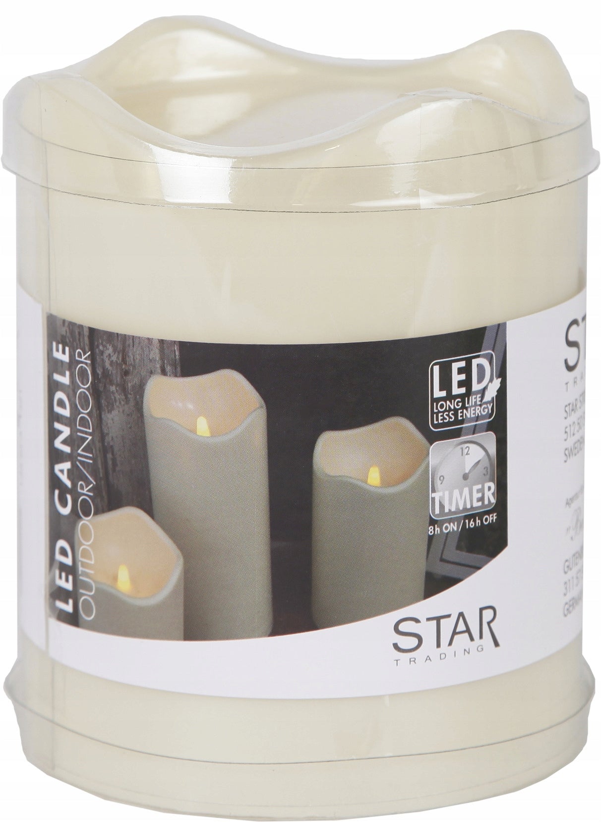 LED-Kunststoffkerze beige C 0,03W 10x12,5cm Paul 068-23 