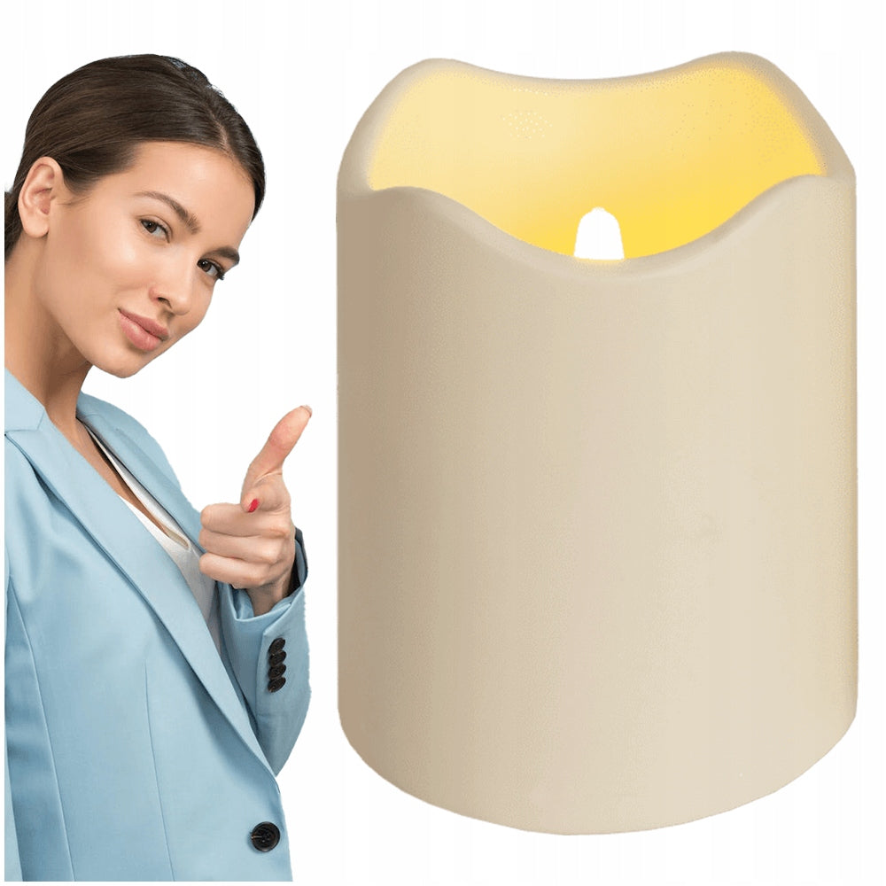 LED-Kunststoffkerze beige C 0,03W 10x12,5cm Paul 068-23 