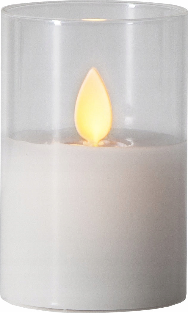 LED-Wachskerze in Glas, weiße Farbe, 0,06 W, 5 x 7,5 cm, M-Twinkle 063-13 
