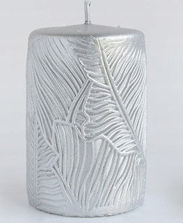 Paraffinkerze, 7x17,5 cm, Silber 