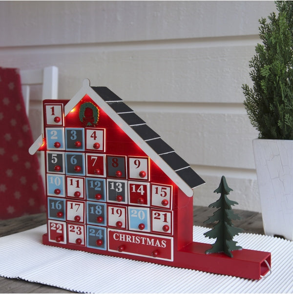 Haus mit Adventskalender, 44x32cm 