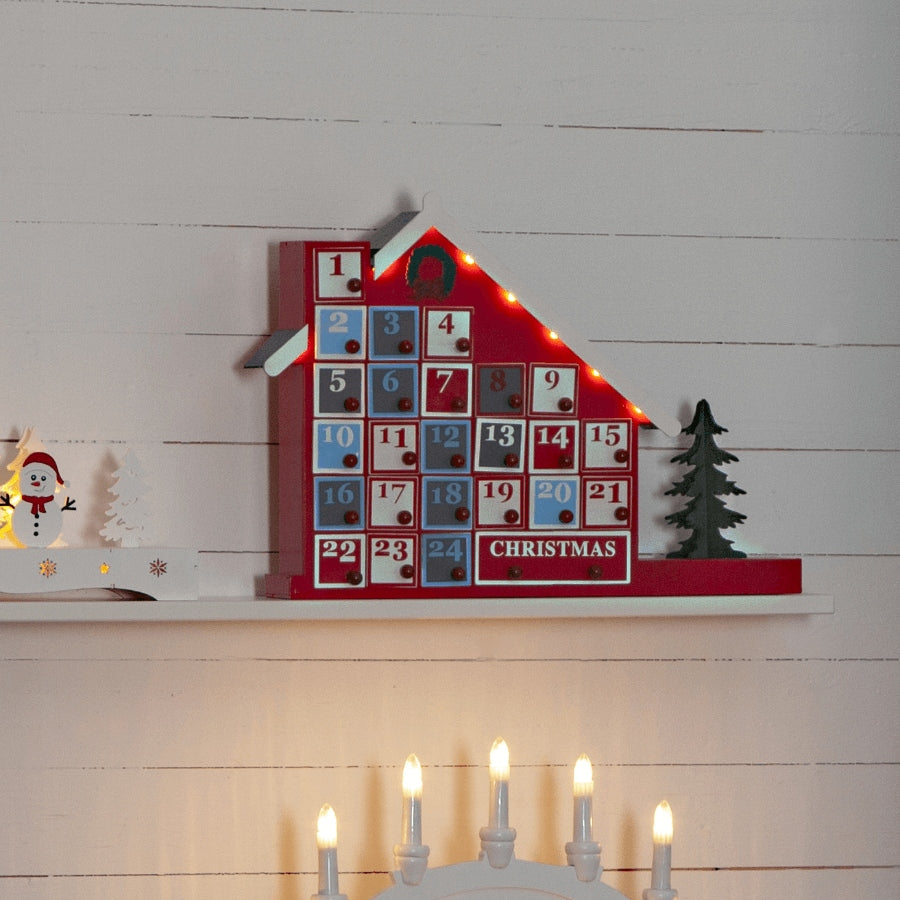 Haus mit Adventskalender, 44x32cm 