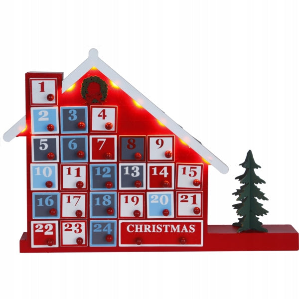 Haus mit Adventskalender, 44x32cm 