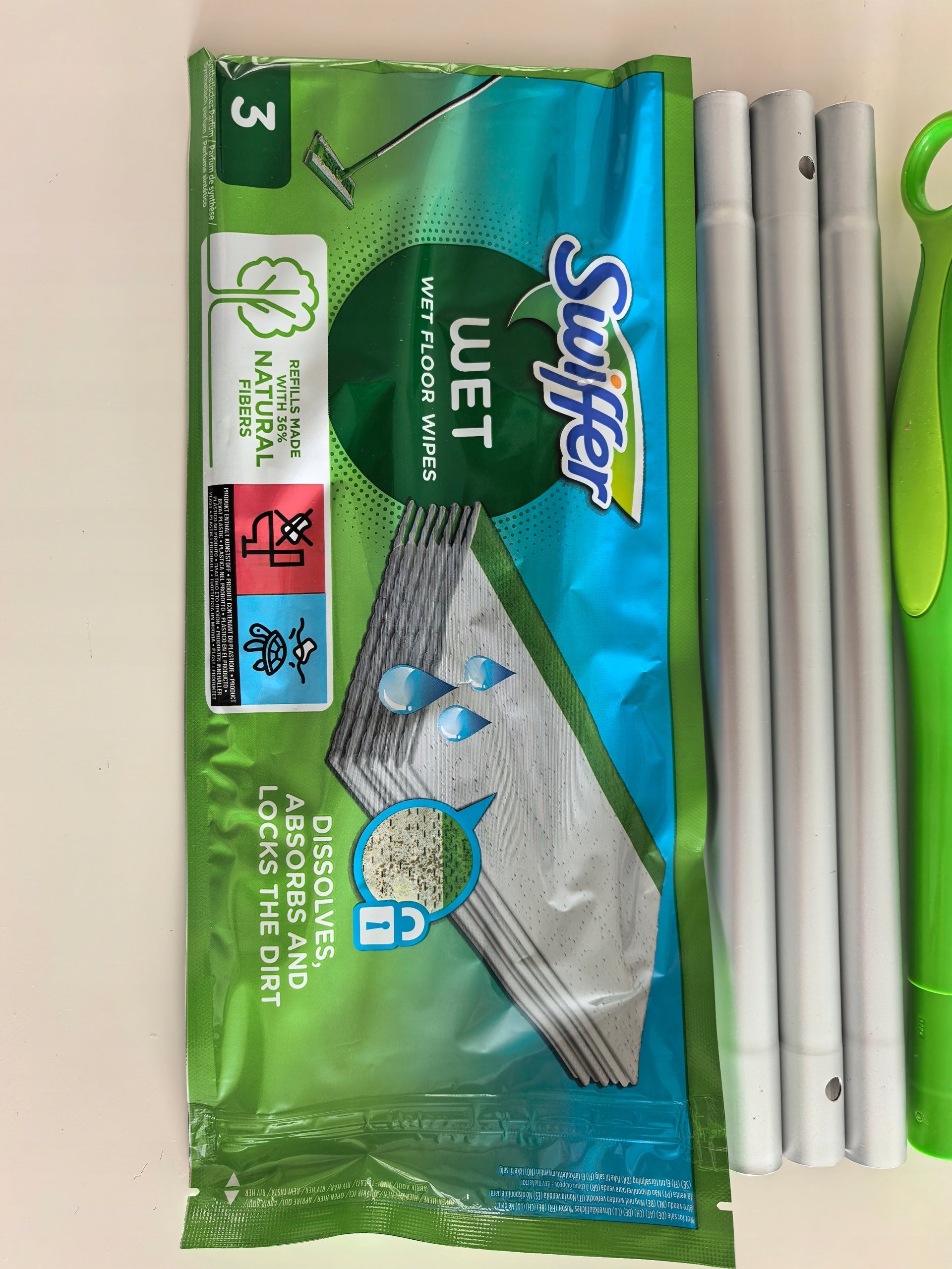 Swiffer Dry Wet starter Kit Mop set stick+handle +6 dry mop +3 wet mop Manufacturer code 8700216148276
