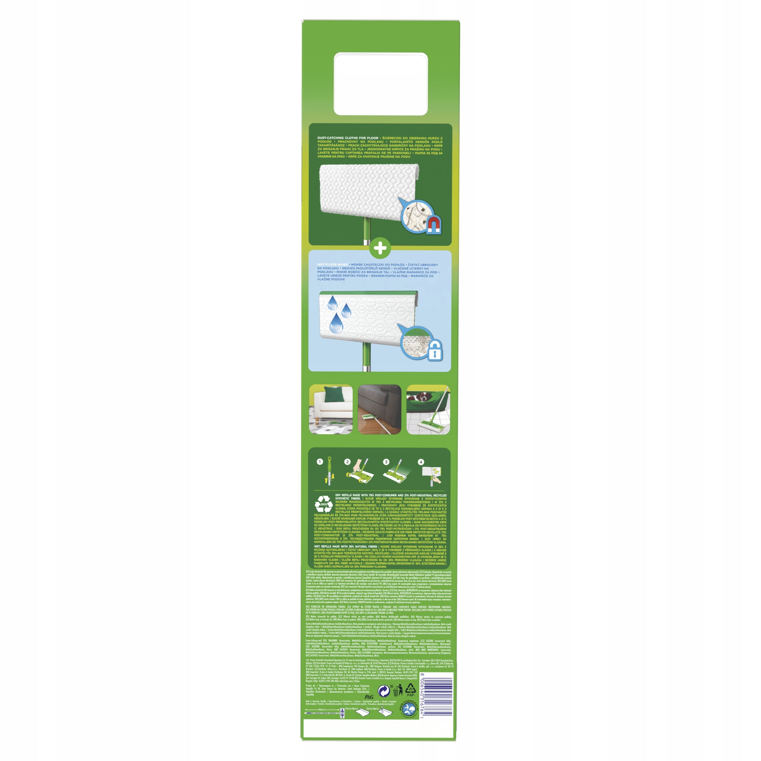 Swiffer flat mop with 8 dry and 3 wet cloths Brand Swiffer