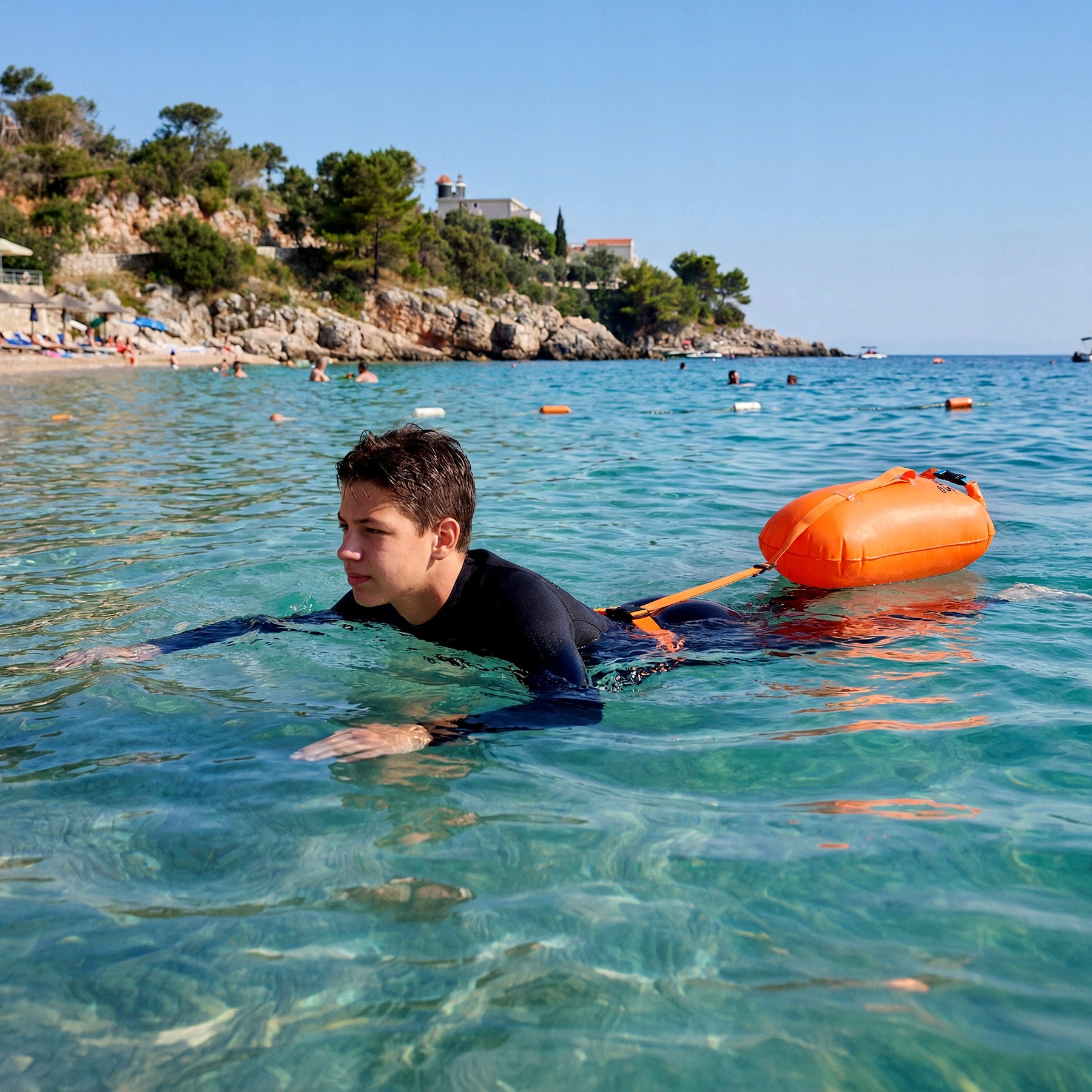 Swimming Buoy Safety NILS Orange With Dry Pocket 18 Liters Brand Nils Camp