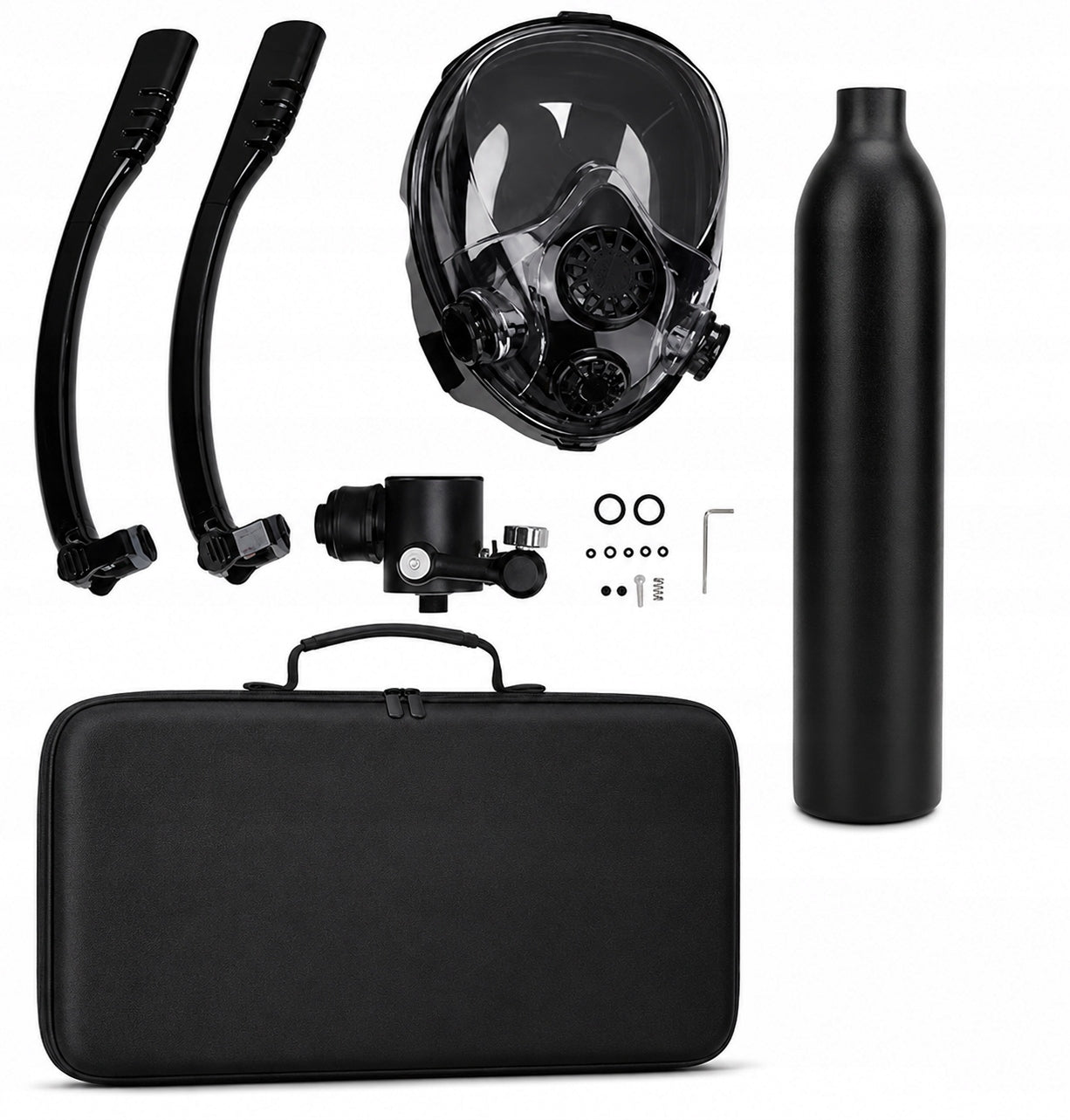 Swimming Diving Set Full Face Mask Cylinder Respiratory Apparatus Manufacturer code Zestaw do nurkowania plus torba