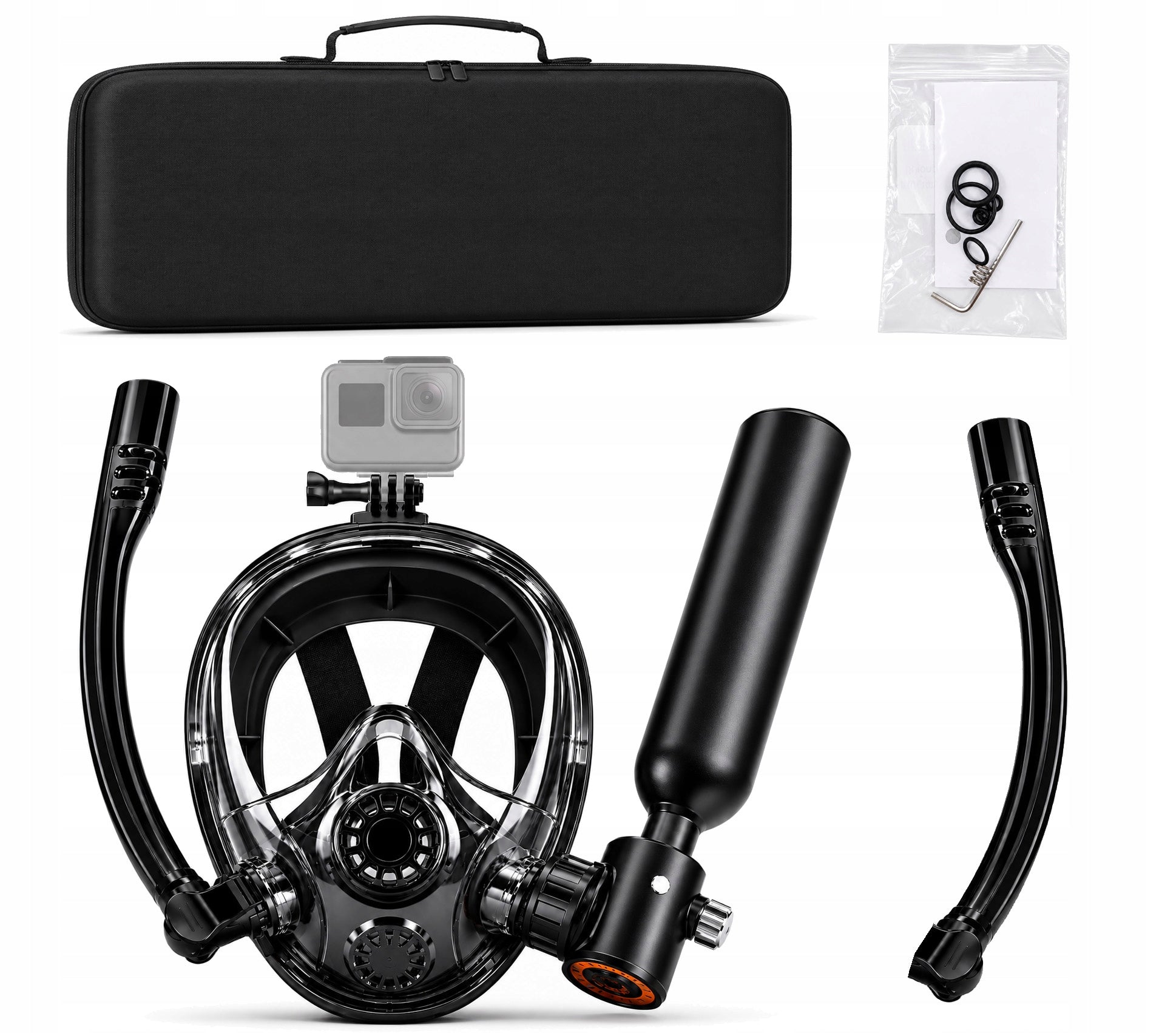 Swimming Diving Set Full Face Mask Cylinder Respiratory Apparatus