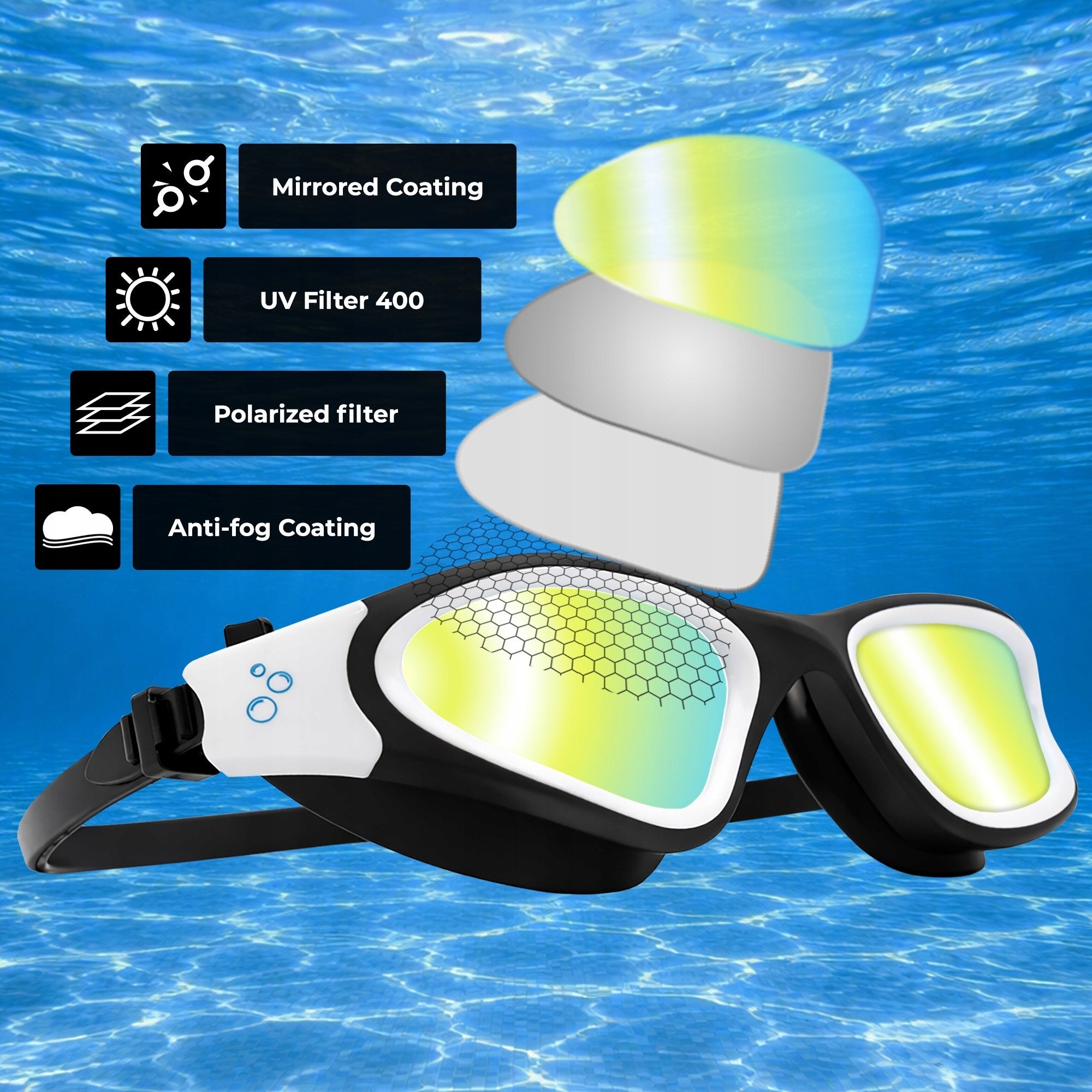 Swimming Glasses Swimming Pool ANTI-FOG Goggles POLARIZATION UV Filter Brand no brand