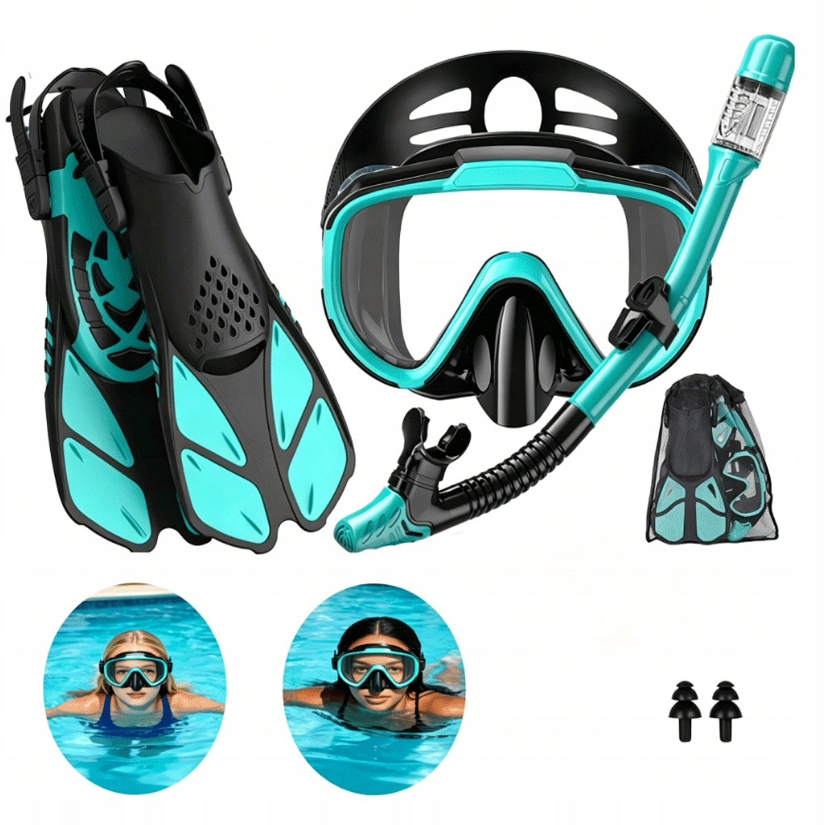 Swimming Mask ML/XL Full Face Does Not Steam Set