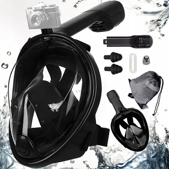 Swimming Mask Snorkeling Diving Full Face AntiFog L/XL Color blue