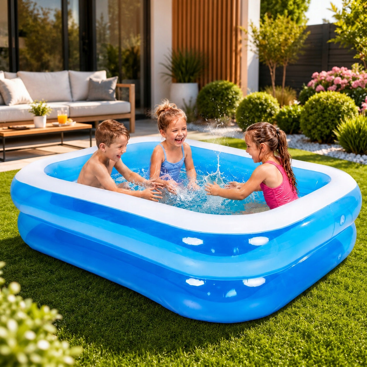 Swimming Pool Inflatable Garden 180x130x40cm Family XL 2-Chamber PVC For Children Brand SunClub