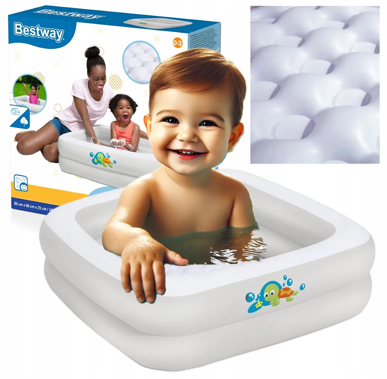 Swimming Pool Inflatable for Children Tourist Bathtub Baby Shower Tray 86x86