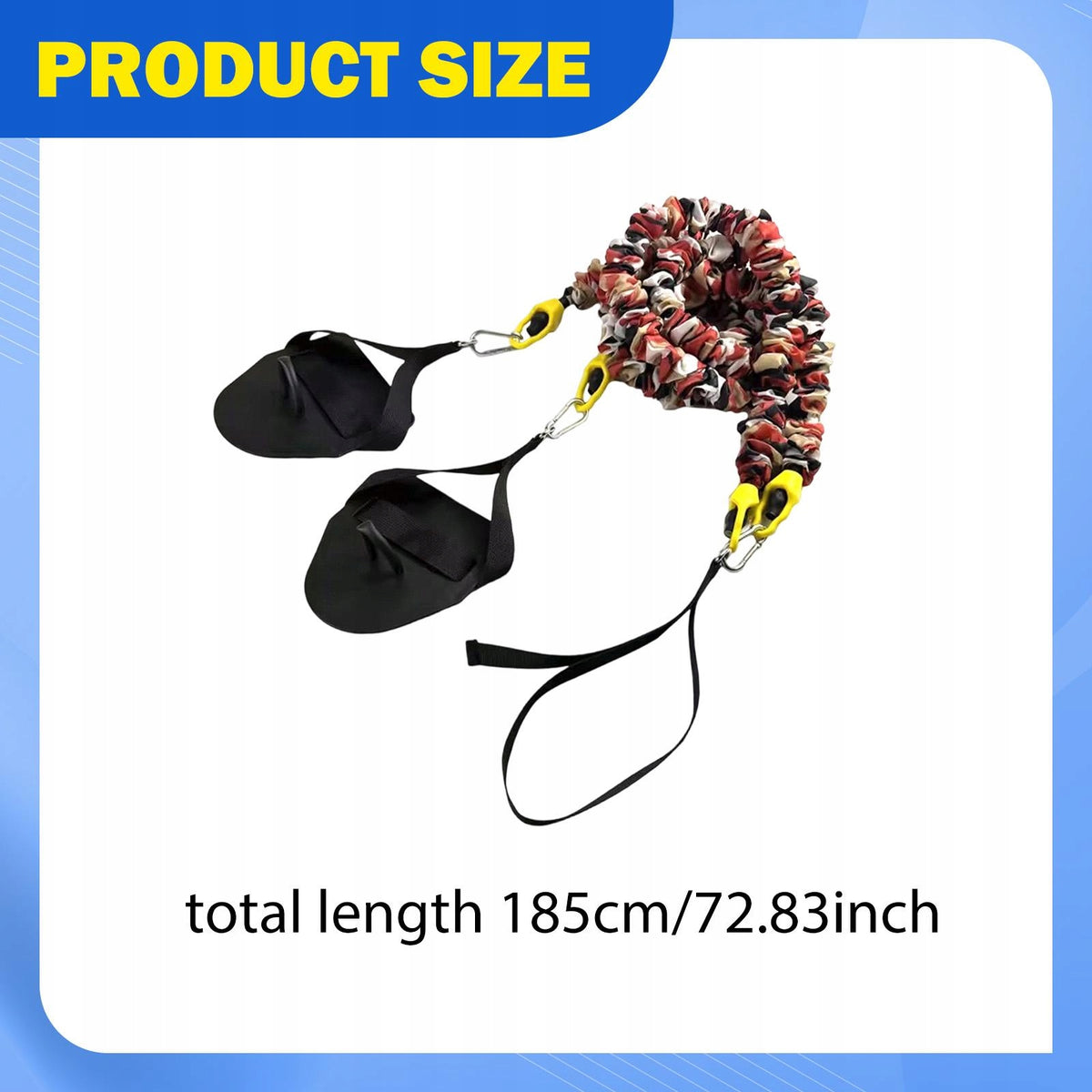Swimming Resistance Band Powercord Elastic with Hand Paddles Arm Red 20lbs Packaging status original
