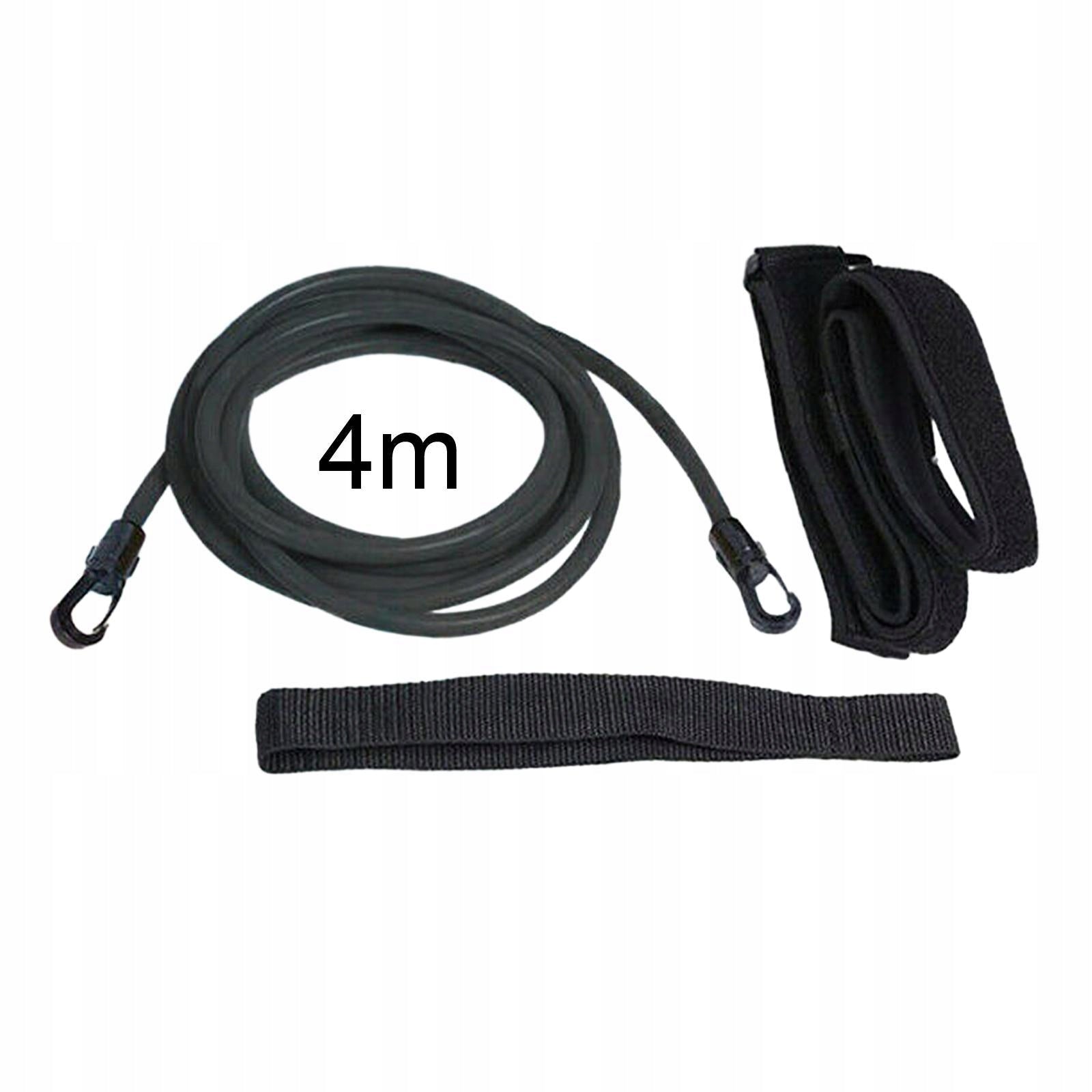 Swimming Resistance Belt Swim Training Belt Adjustable Waistband 4M Black Product weight with unit packaging 0.235 kg