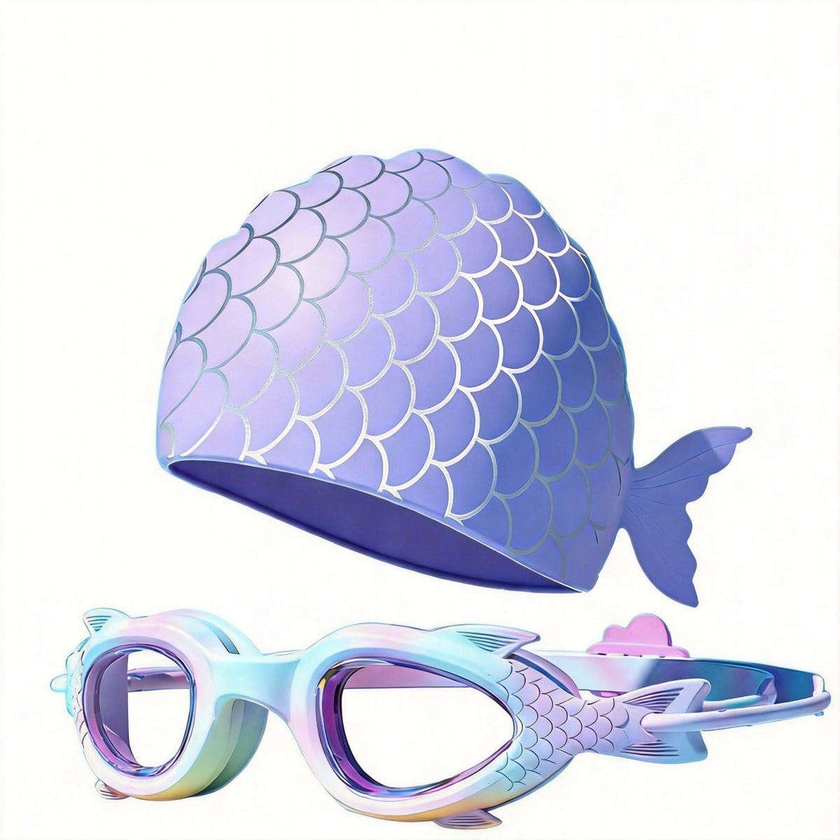Swimming Set Swimming Glasses For Swimming Pool + Silicone Cap