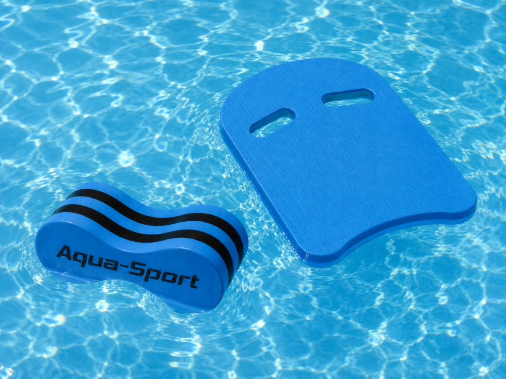 Swimming Training Set Aqua-Sport Kickboard + Pull Buoy Blue Brand AS Aqua-Sport