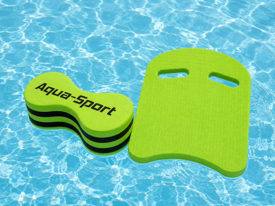 Swimming Training Set Aqua-Sport Kickboard + Pull Buoy Green Brand AS Aqua-Sport