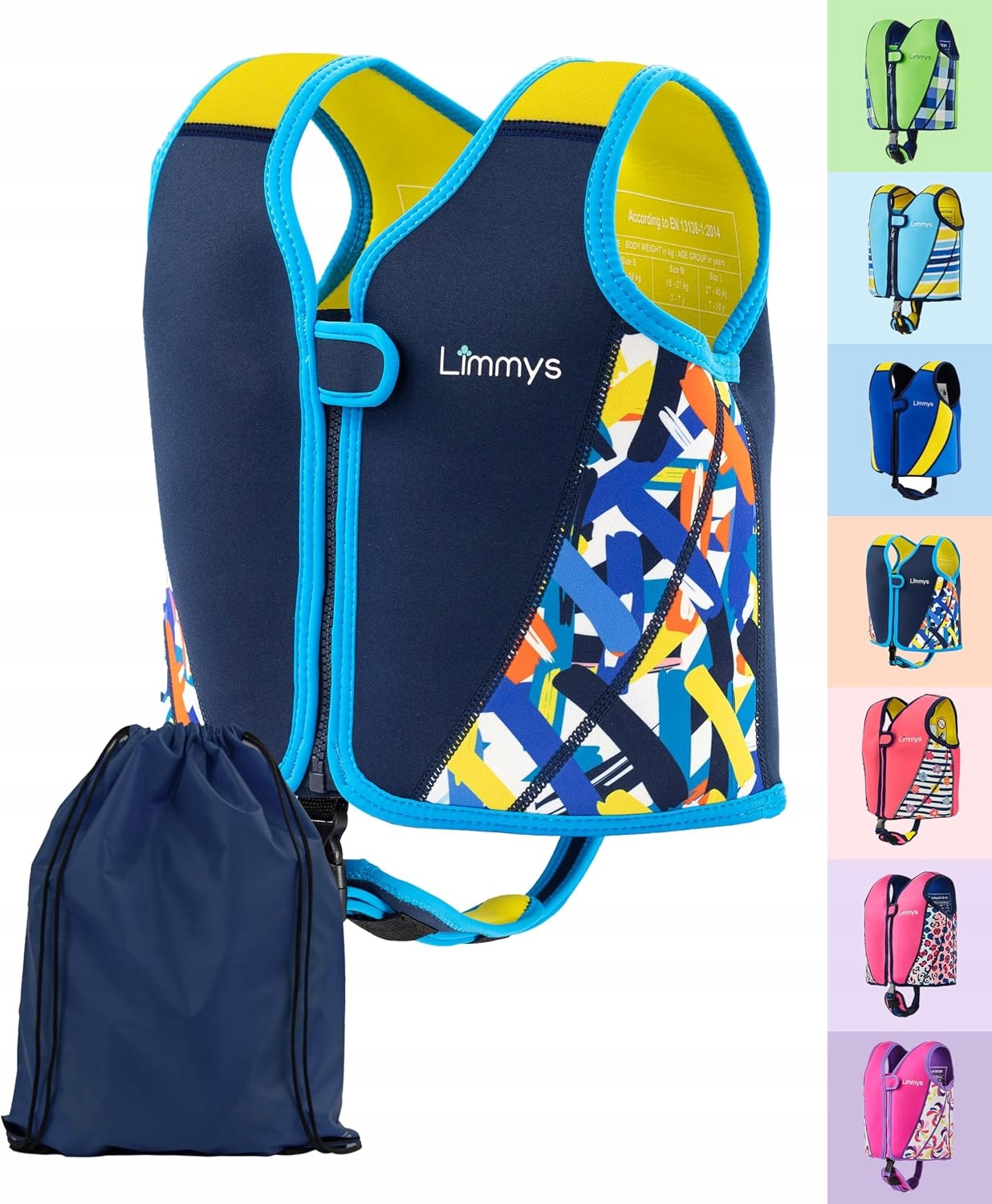 Swimming Vest Limmys Premium M Navy Blue for Children and Infants Brand Limmys