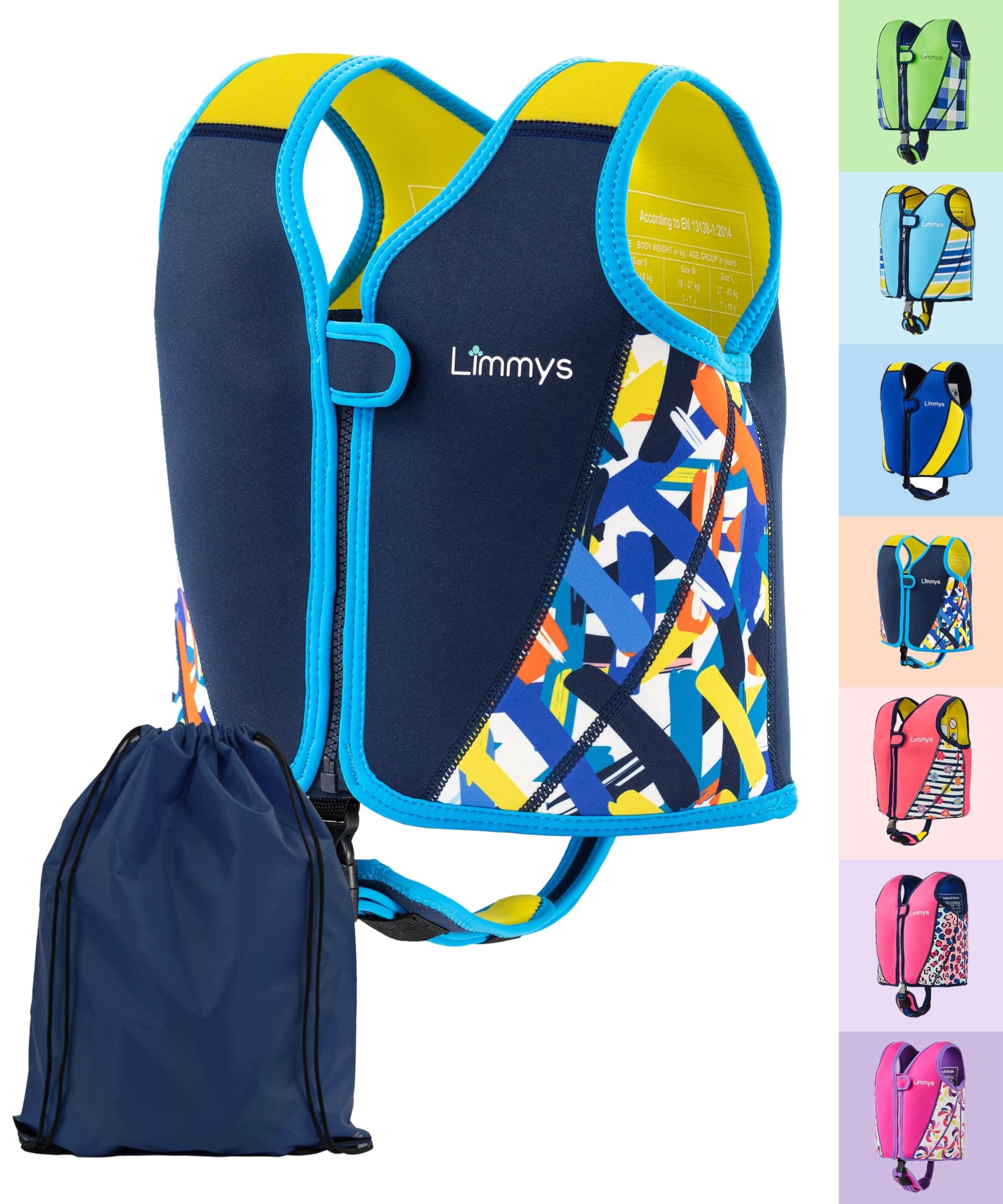 Swimming Vest Limmys Premium M Navy Blue for Children and Infants