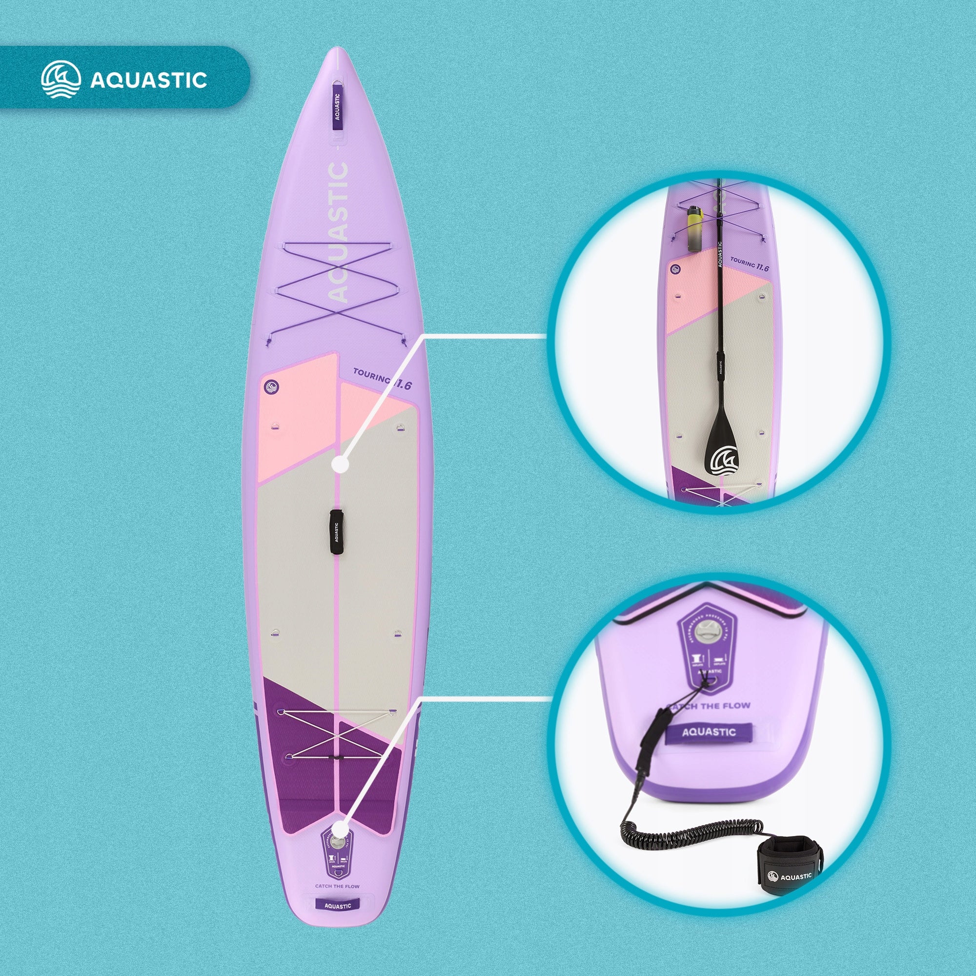 Swimming board SUP AQUASTIC Touring 350cm PADDLE PUMP SEAT BACKPACK Gender woman