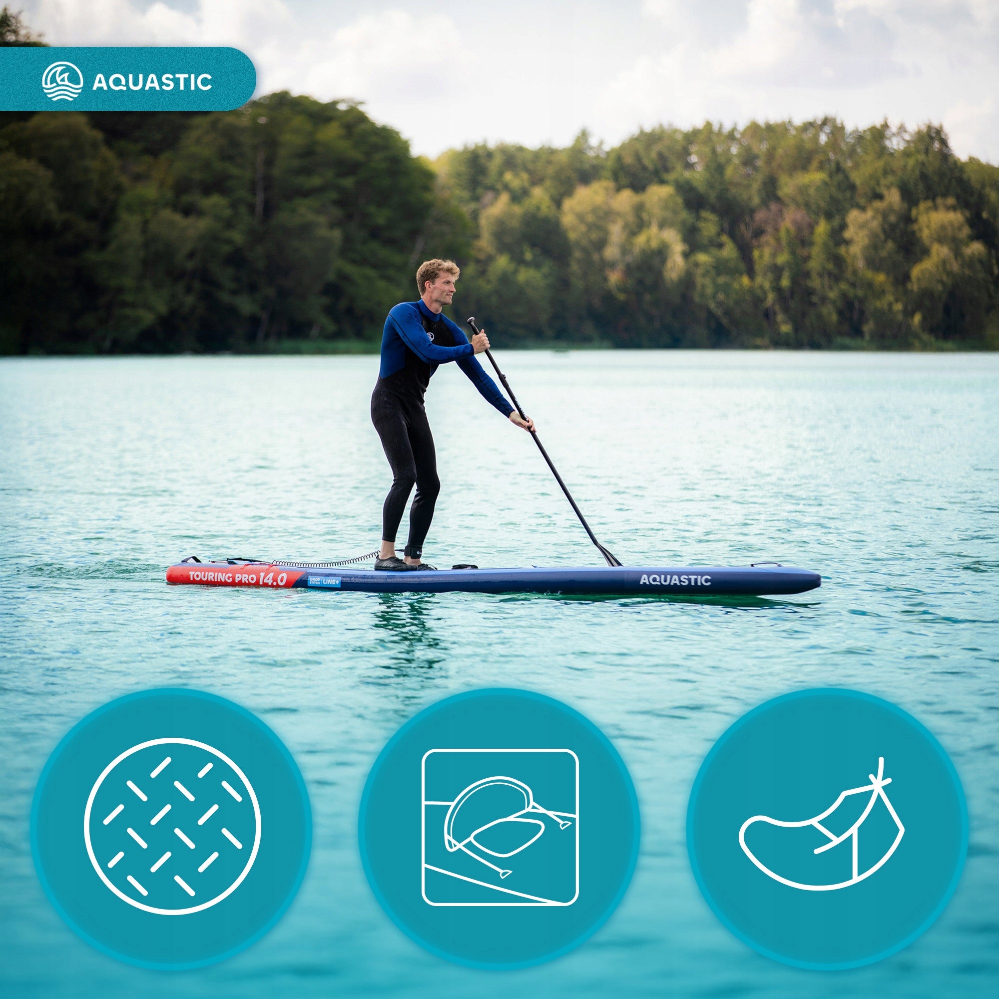 Swimming board SUP AQUASTIC Touring Pro 427 cm PADDLE PUMP Kind SUP board