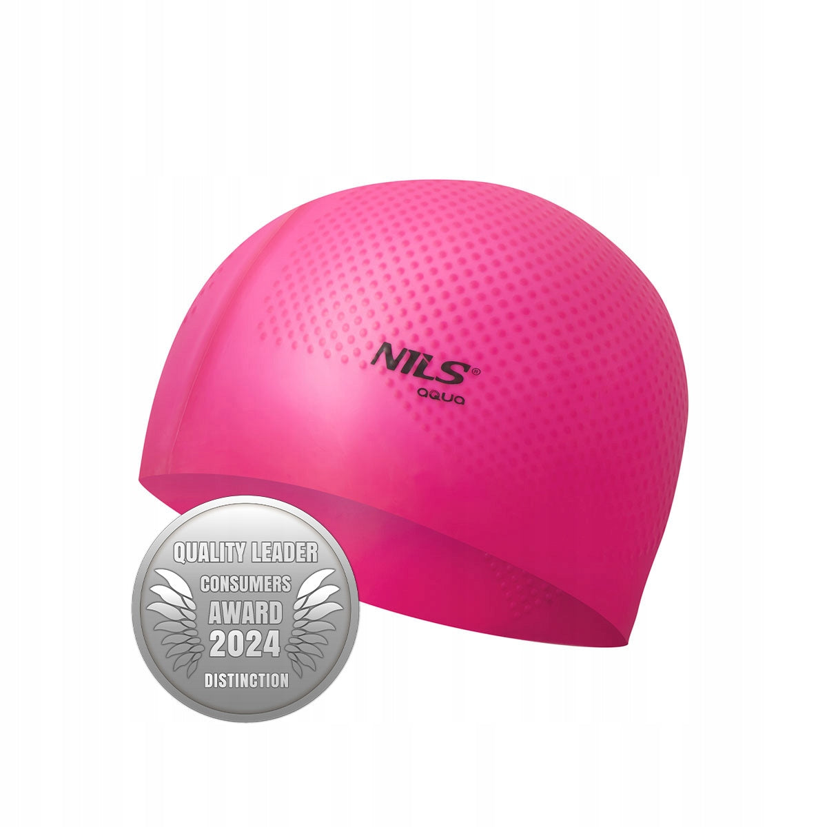 Swimming cap NQC dots NILS AQUA dark pink Material Silicone