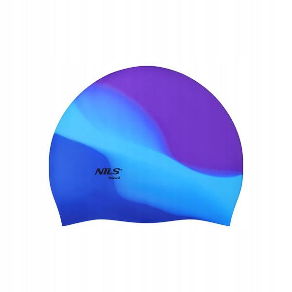 Swimming cap Silicone Nils Aqua shades of blue Color blue