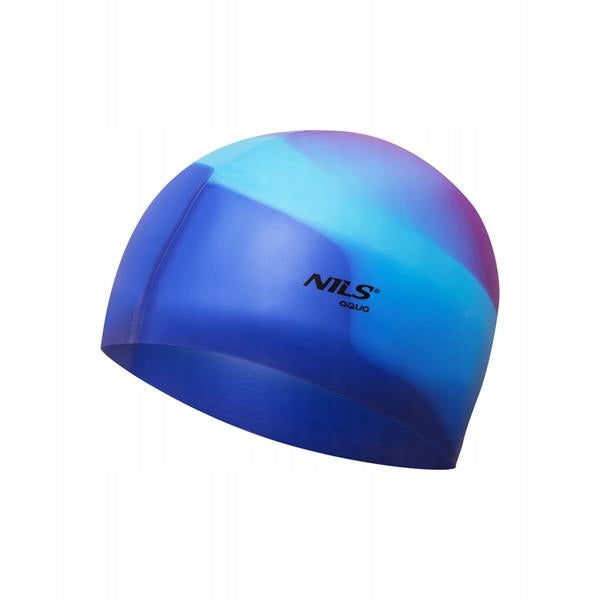 Swimming cap Silicone Nils Aqua shades of blue