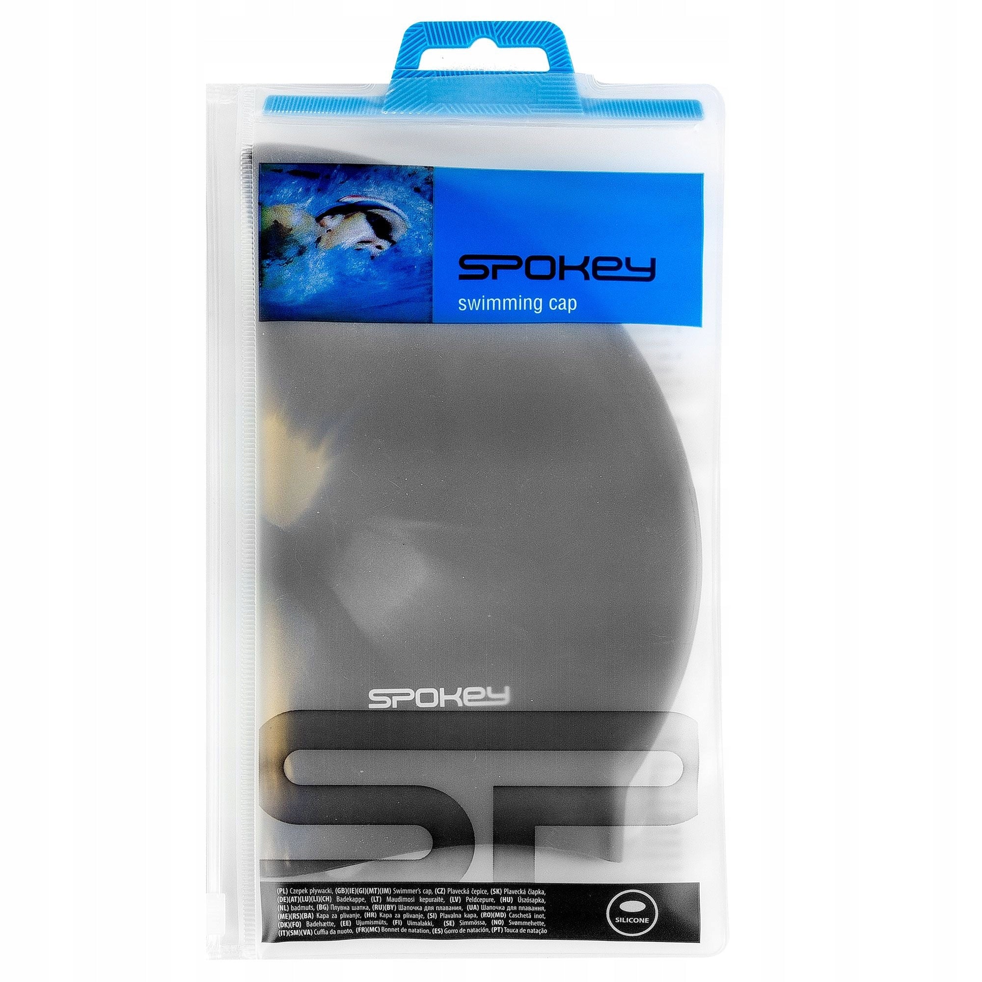 Swimming cap for adults Silicone Spokey black Manufacturer code 85374
