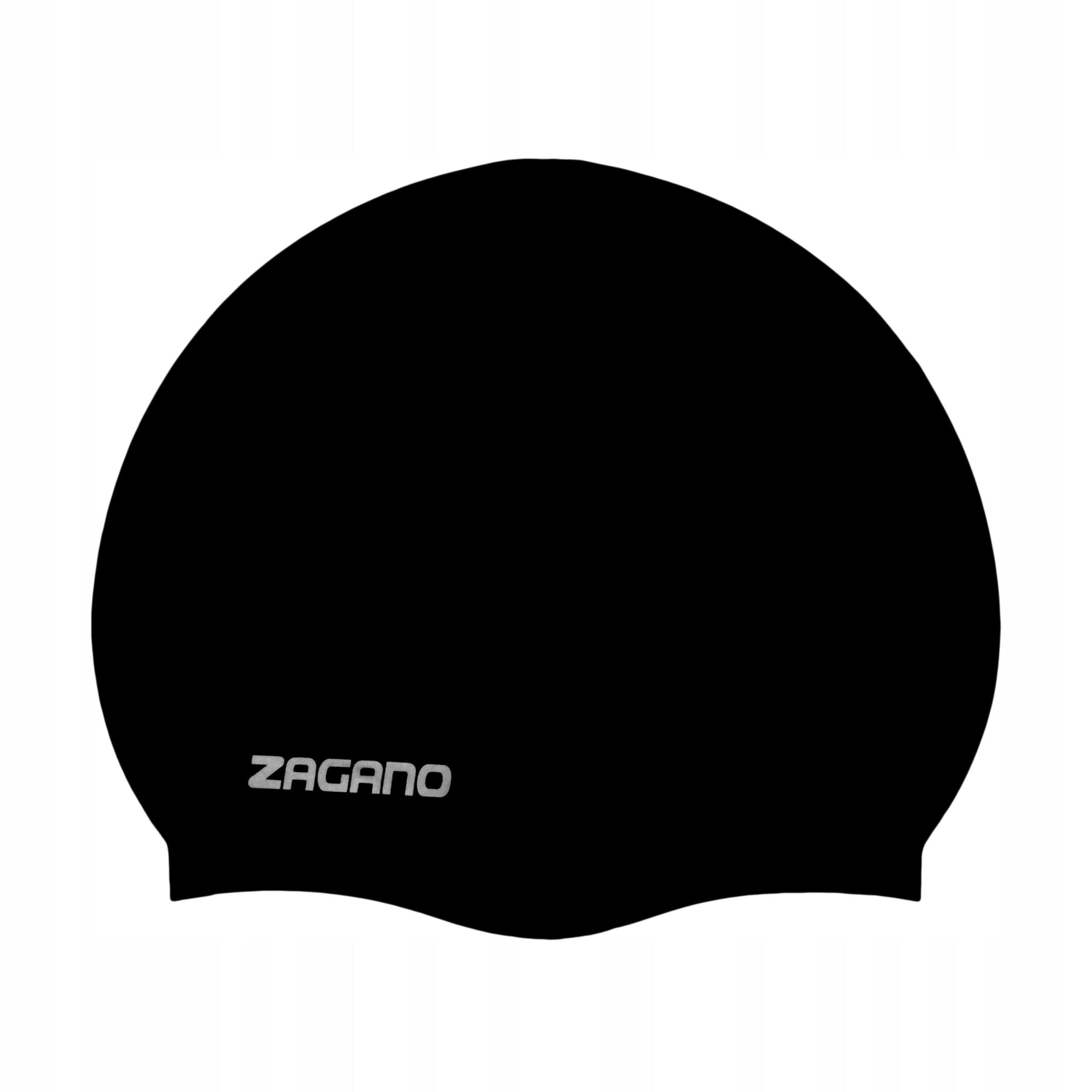 Swimming cap silicone black universal for swimming pool ZAGANO Color black