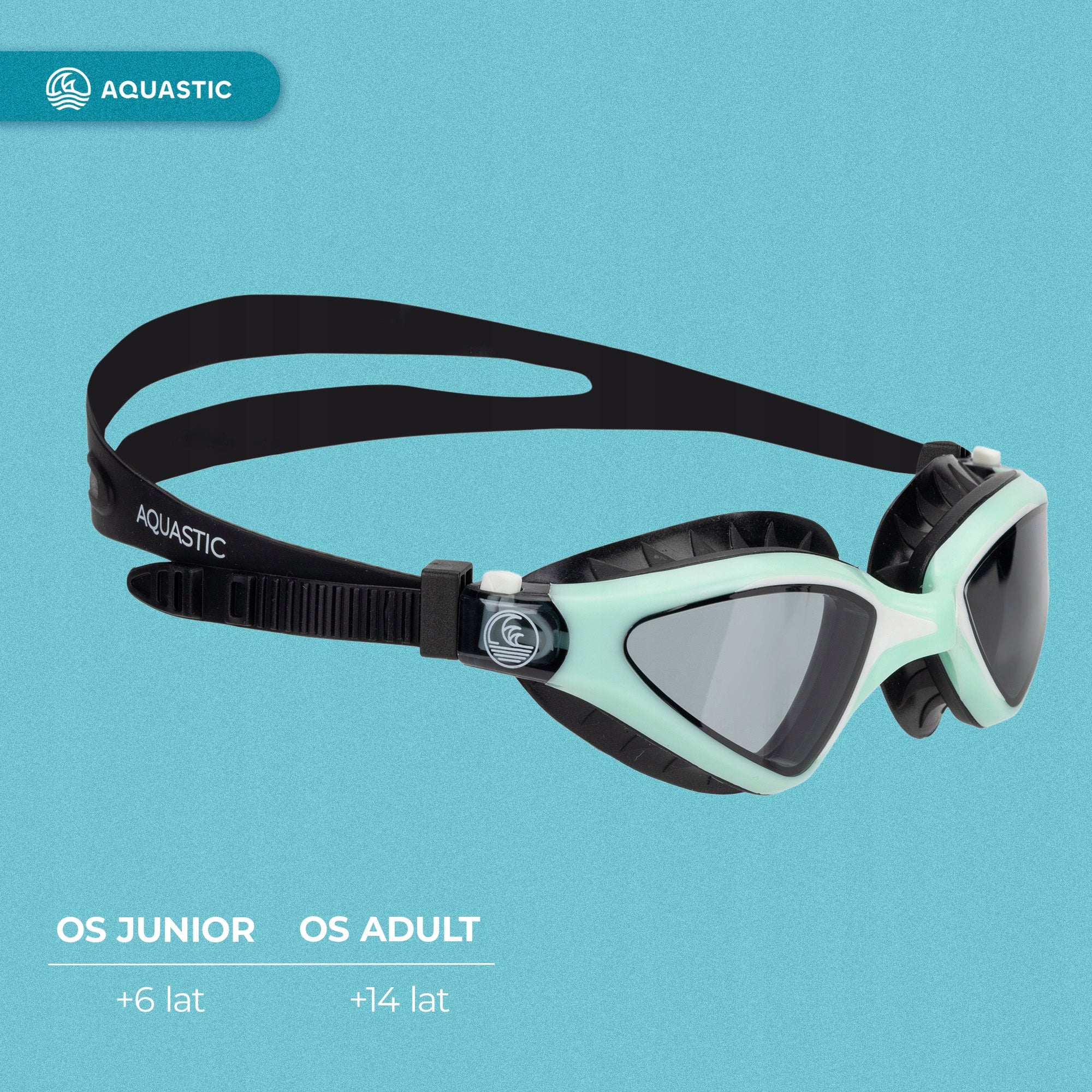 Swimming goggles AQUASTIC Tarpon turquoise OS ANTI-FOG TECHNOLOGY Model Tarpon