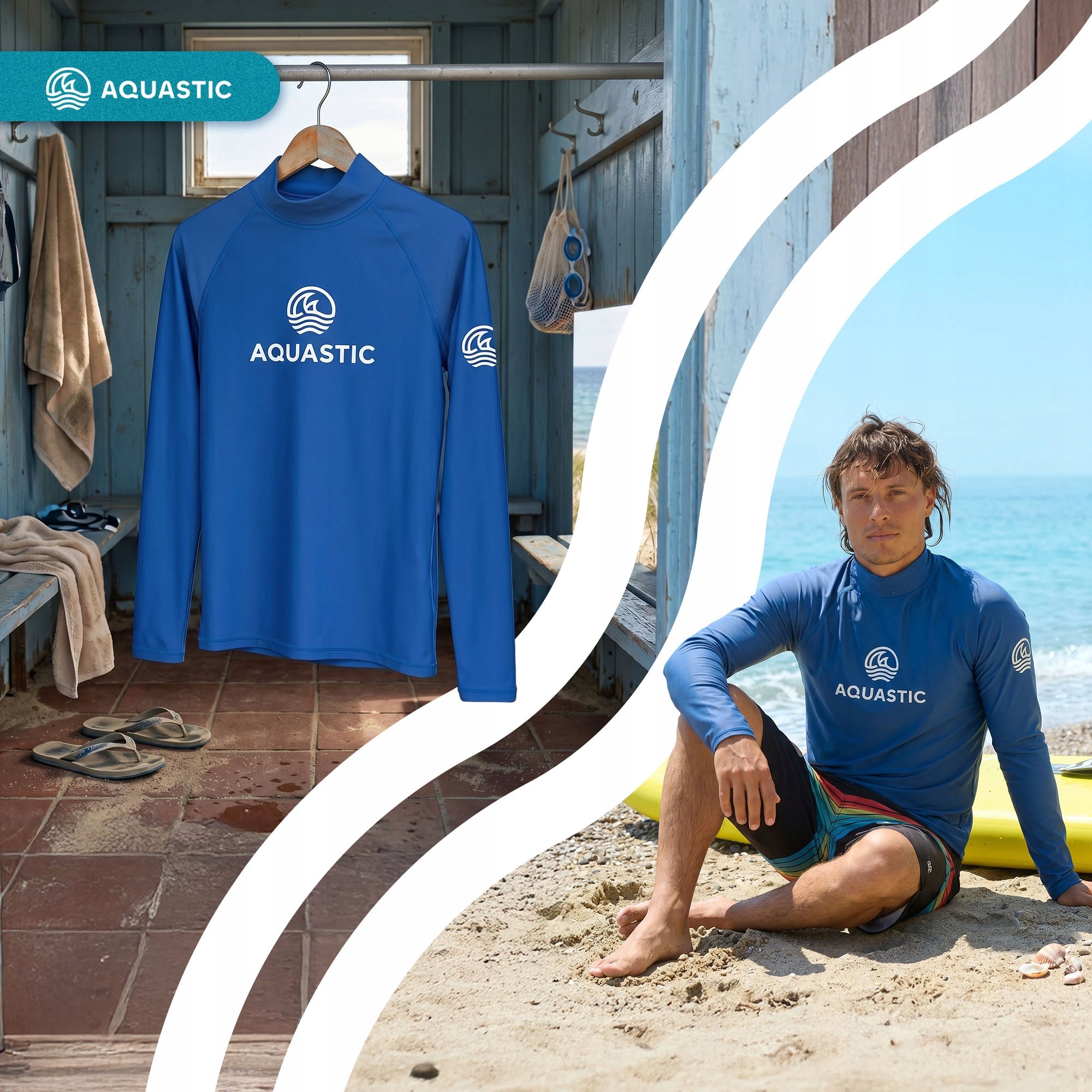 Swimming longsleeve AQUASTIC UV 50+ UPF Rimos navy blue S ELASTIC EAN (GTIN) 5904823583281