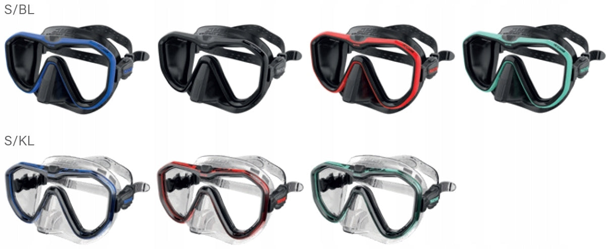 Swimming mask orange mirror SEAC APPEAL wy. in Italy Kind glasses