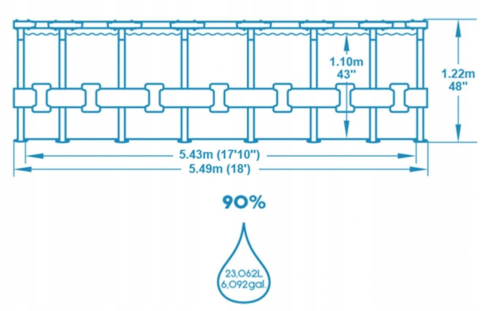 Swimming pool BESTWAY 56977 549x122cm without accessories Manufacturer code 56977 POWER STEEL SWIM VISTA
