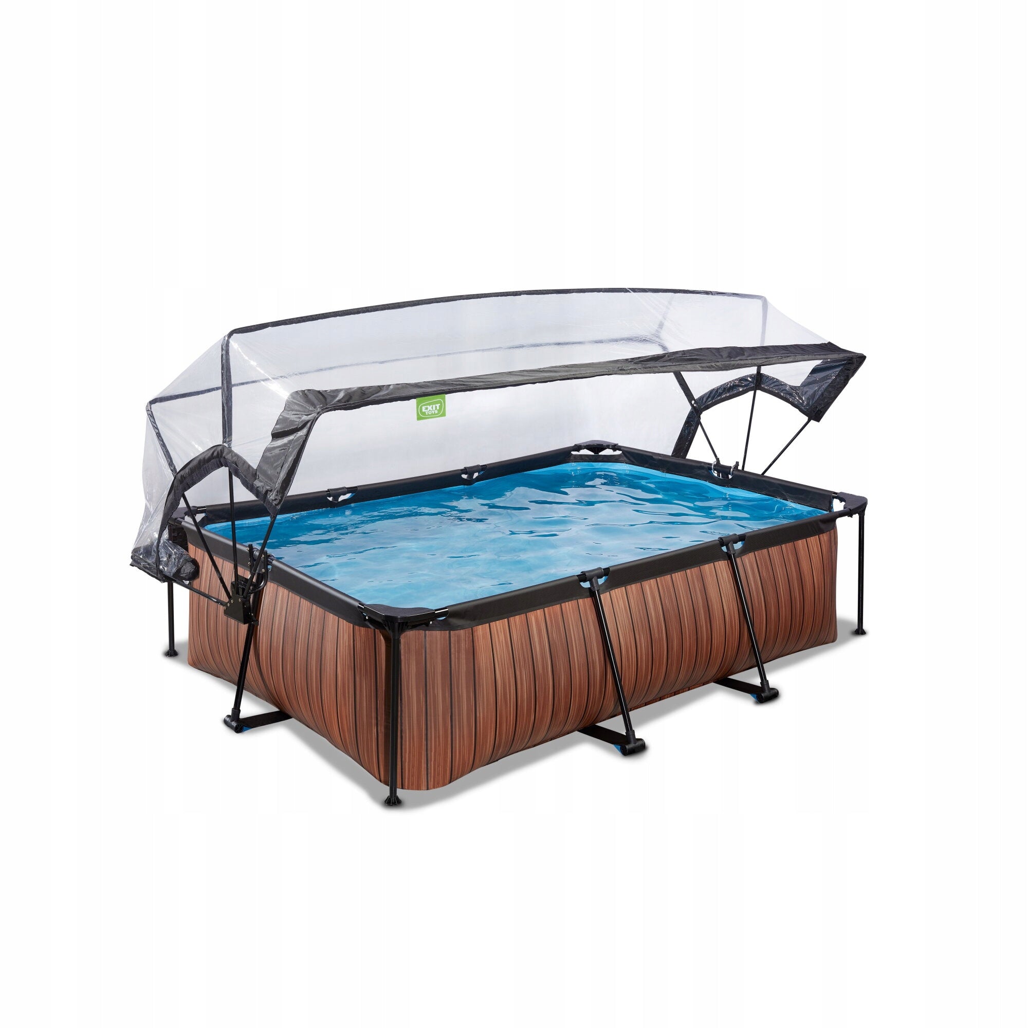 Swimming pool Wood EXIT 220x150x65cm with filter pump and dome - brown Brand Exit