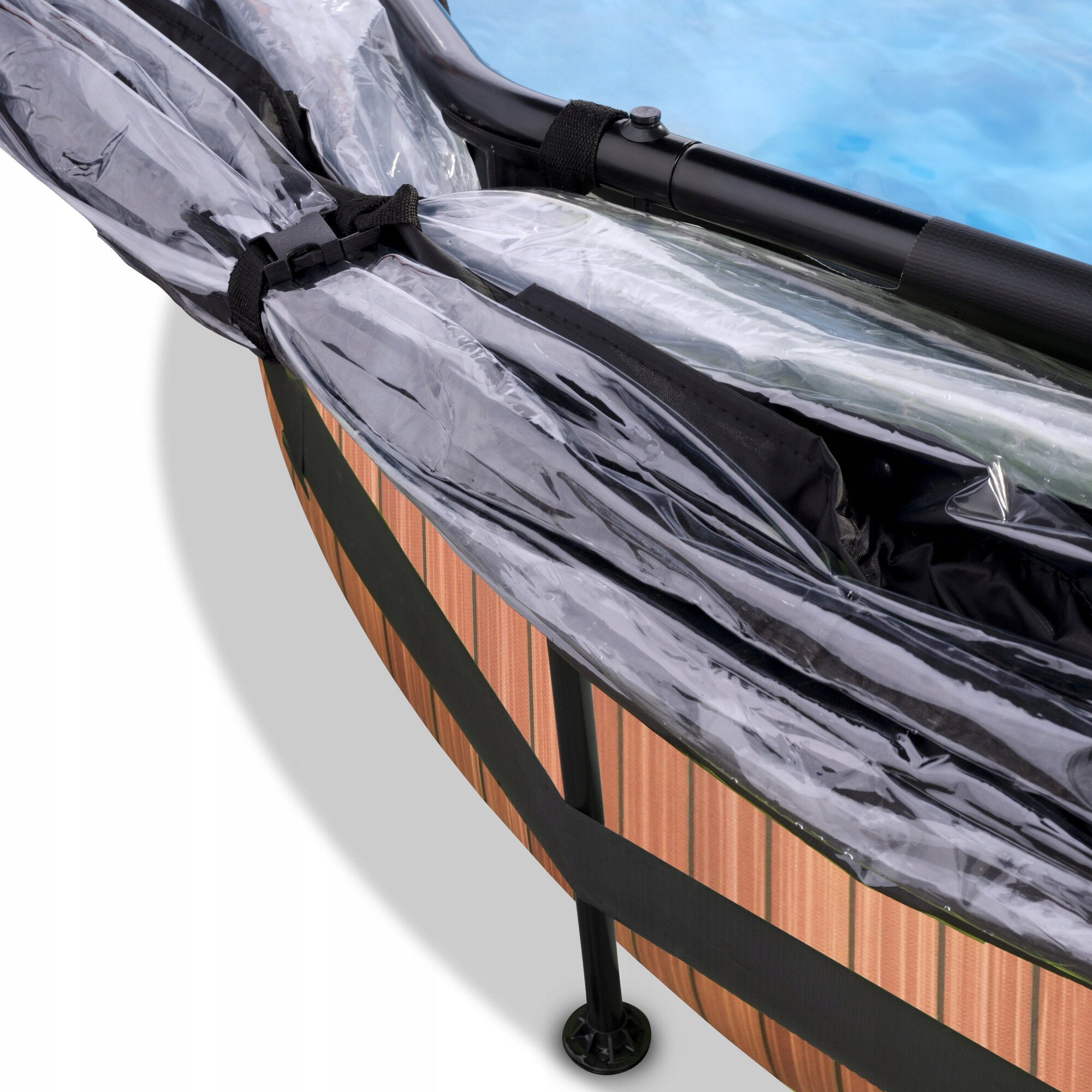 Swimming pool Wood EXIT ø244x76cm with filter pump and dome - brown Manufacturer code 30.32.08.10