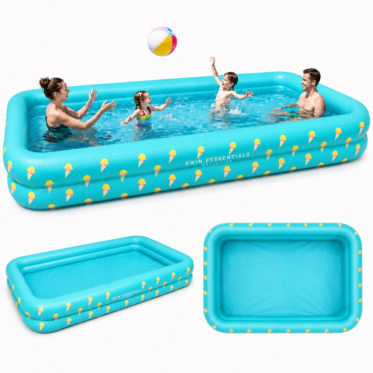 Swimming pool blue ice cream 300x175x51 cm