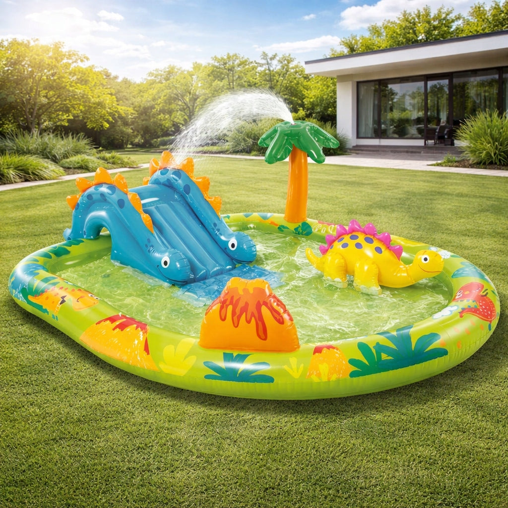 Swimming pool for children Dino Water Playground with Slide Sprinkler INTEX 57166 Length 191 cm