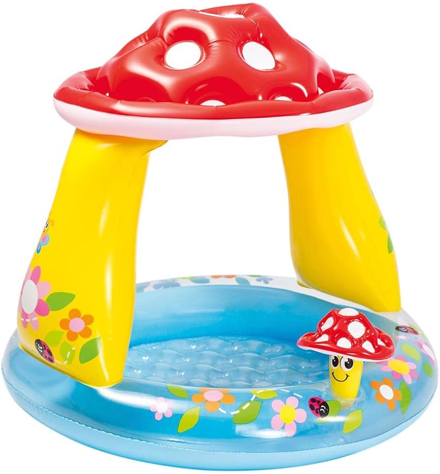 Swimming pool for children Inflatable paddling pool Muchomor with Canopy INTEX 102x89 Manufacturer code Basen dmuchany dla dzieci muchomorek Intex