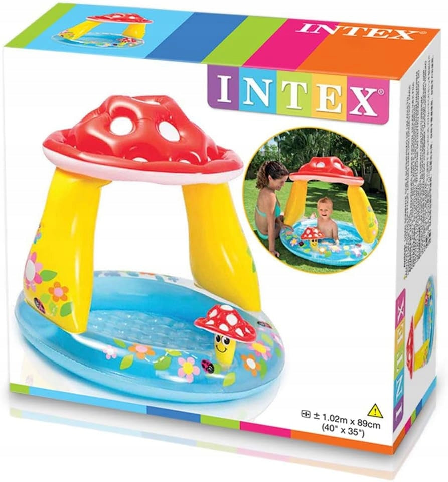 Swimming pool for children Inflatable paddling pool Muchomor with Canopy INTEX 102x89 Packaging status original