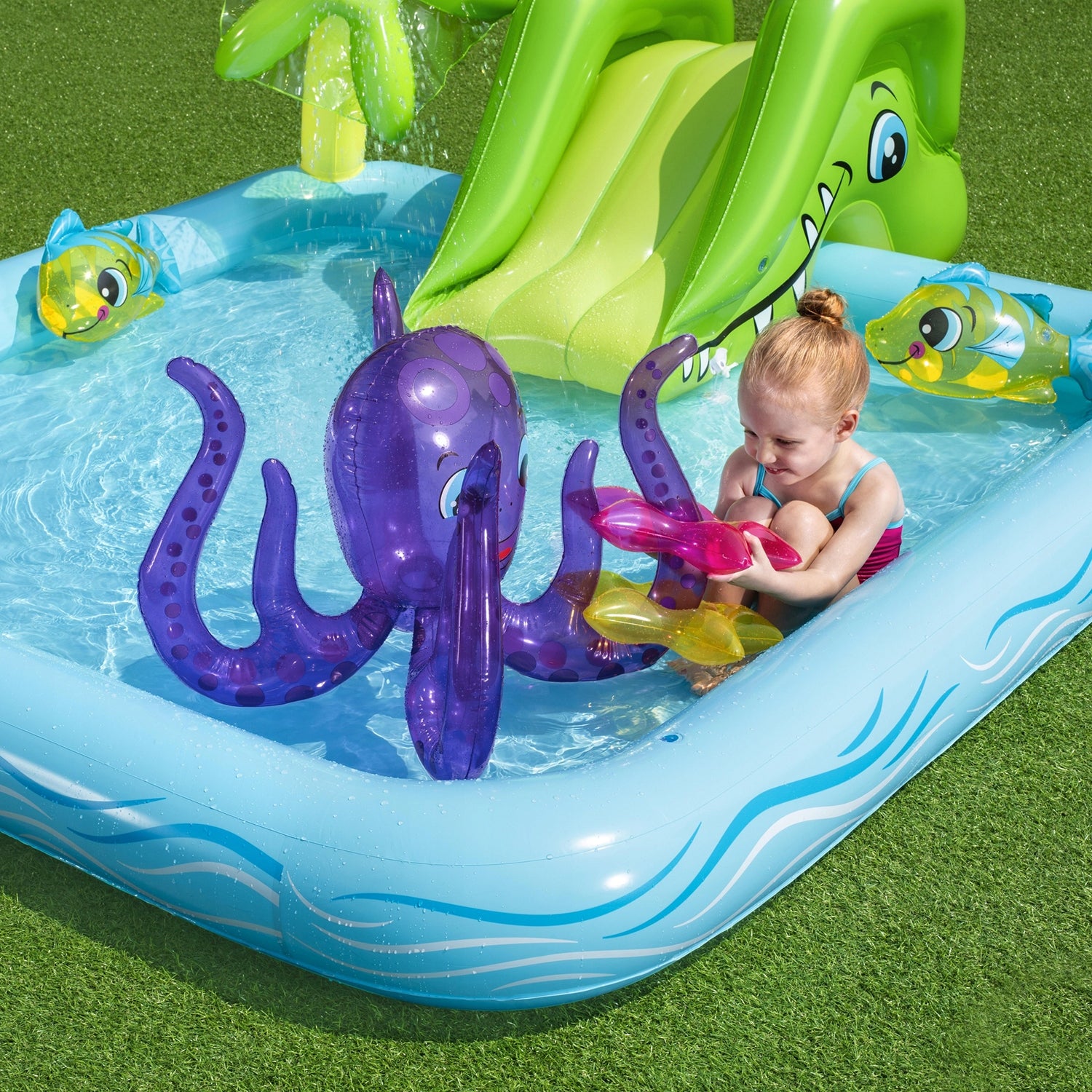 Swimming pool for children Slide Toys Water Square Play XL Bestway 53052 Product width 206 cm