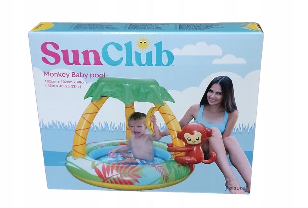 Swimming pool paddling pool Monkey with visor 102x102x80cm 12-36m Brand Jilong