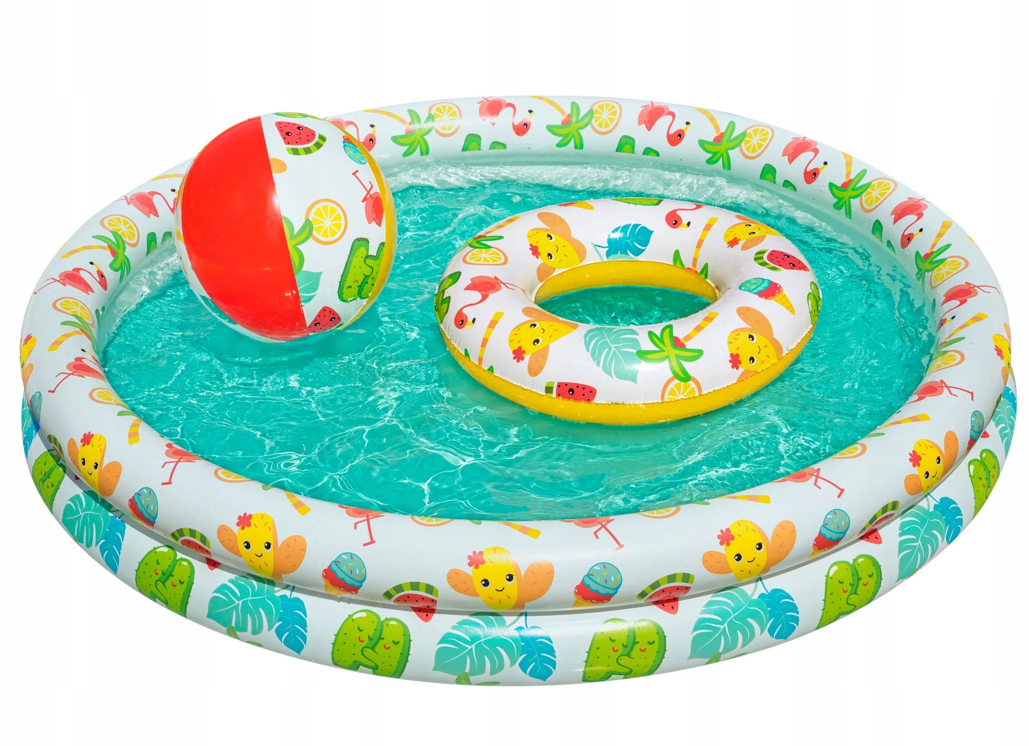 Swimming pool paddling pool for children 2+ circle and beach ball set Bestway Height 20 cm
