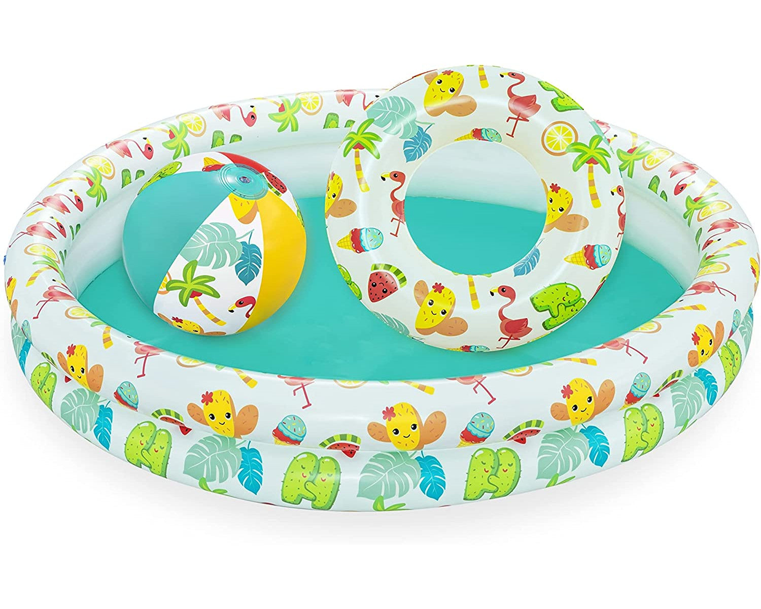 Swimming pool paddling pool for children 2+ circle and beach ball set Bestway