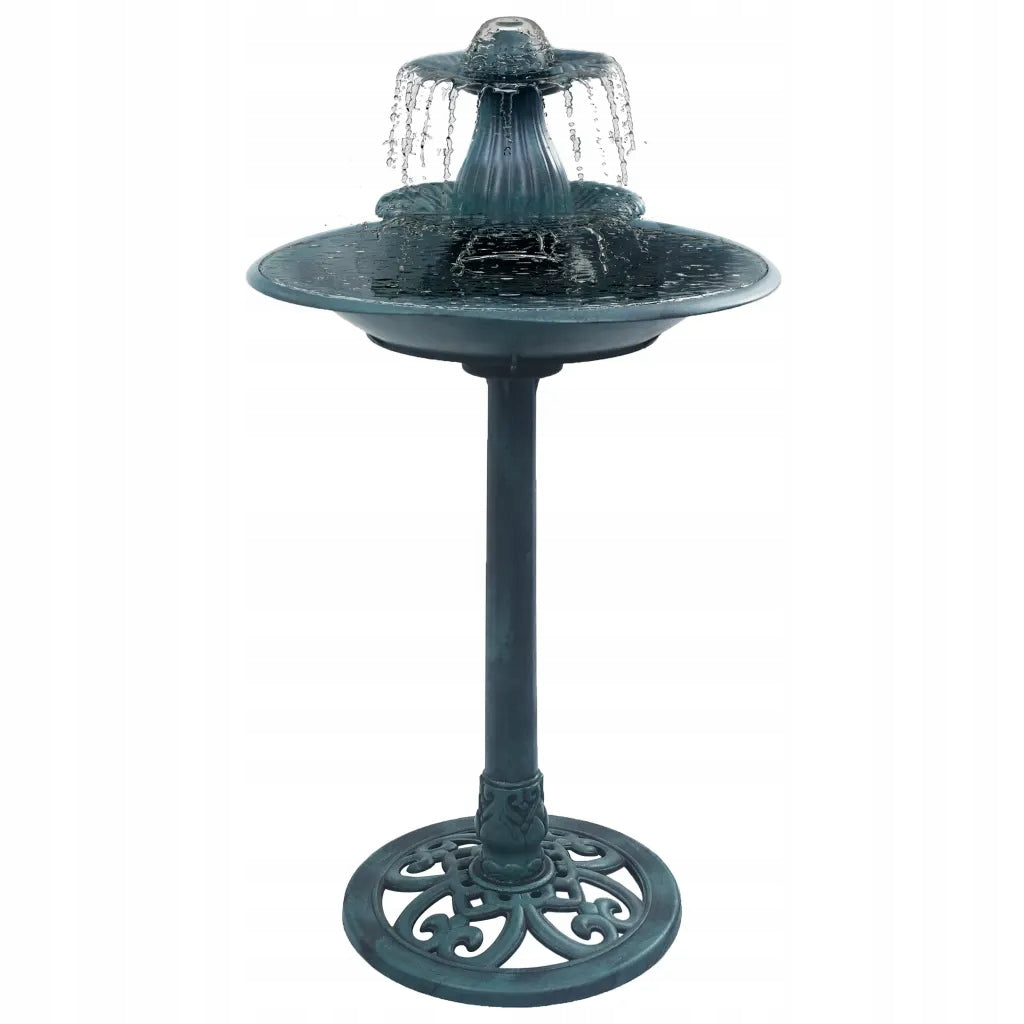 Swimming pool with bird fountain, green, 50x91 cm, plastic