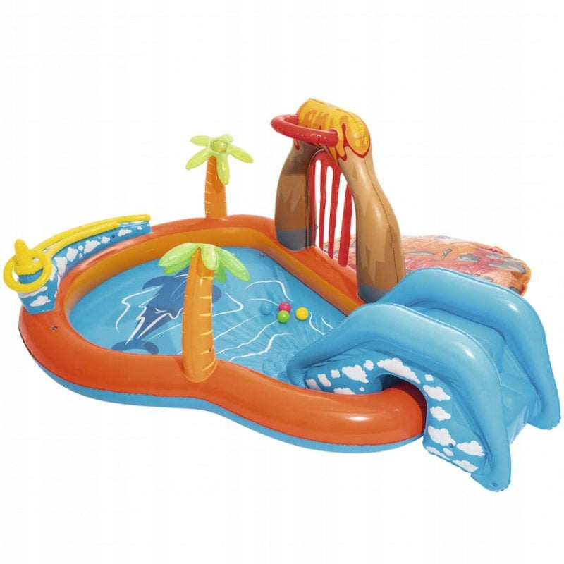 Swimming pool with washer and slide Bestway Lava Lagoon 265x265x104cm Brand Bestway