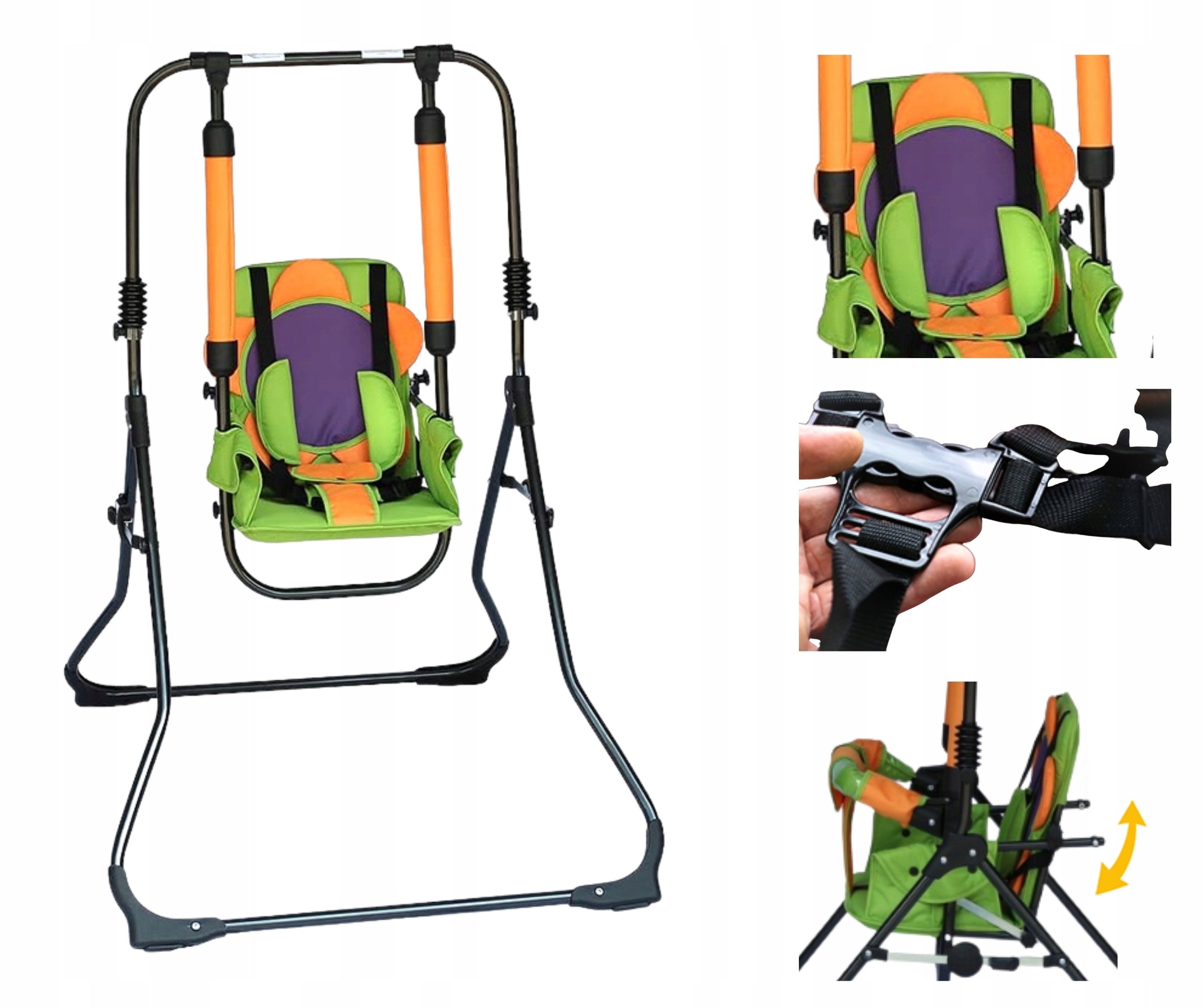 Swing Baby Rocker Freestanding Folding Green Flower 115cm 2in1