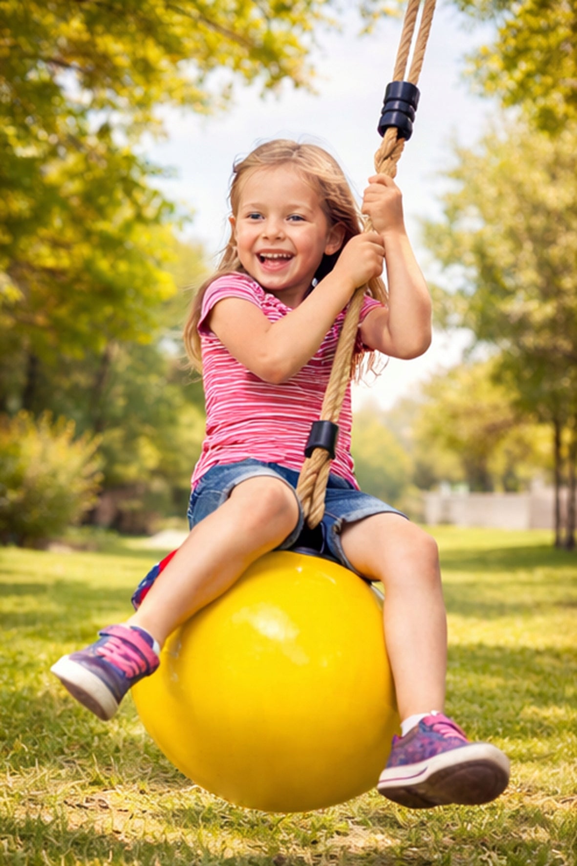 Swing Children Buoy Ball on Line Garden Square Toys 43523 yellow Brand no brand